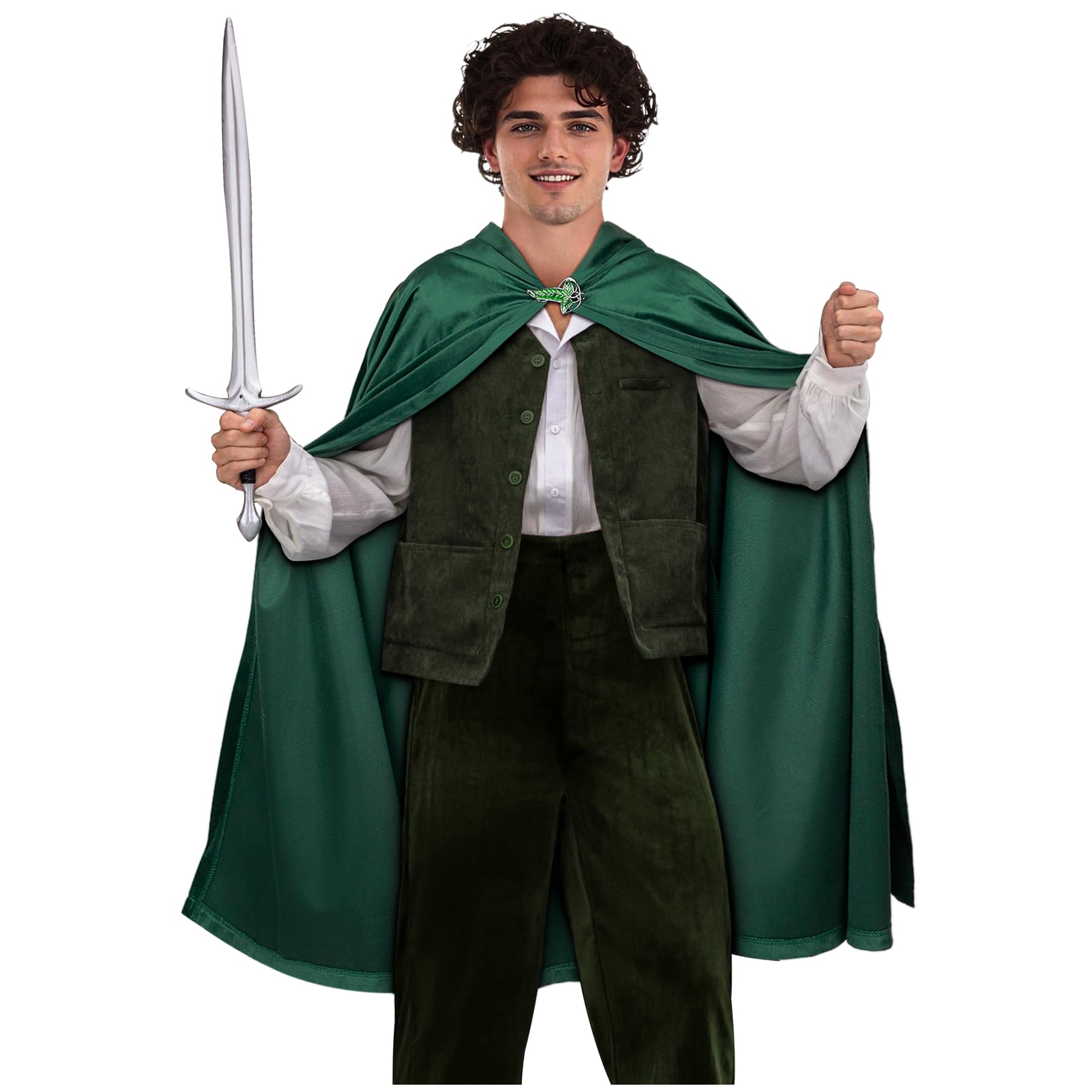 Joukavor Hobbit Cloak with Leaf Brooch