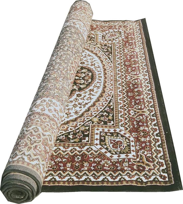Image of Thick n Soft Acrylic Carpets for Home Living Room Bedroom with 12 MM Pile Height Thickness 4 Feet x 6 Feet Green Colour