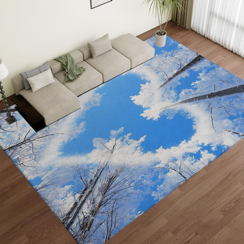 Tapis de sol lavables et antidérapants grand format pour grand salon