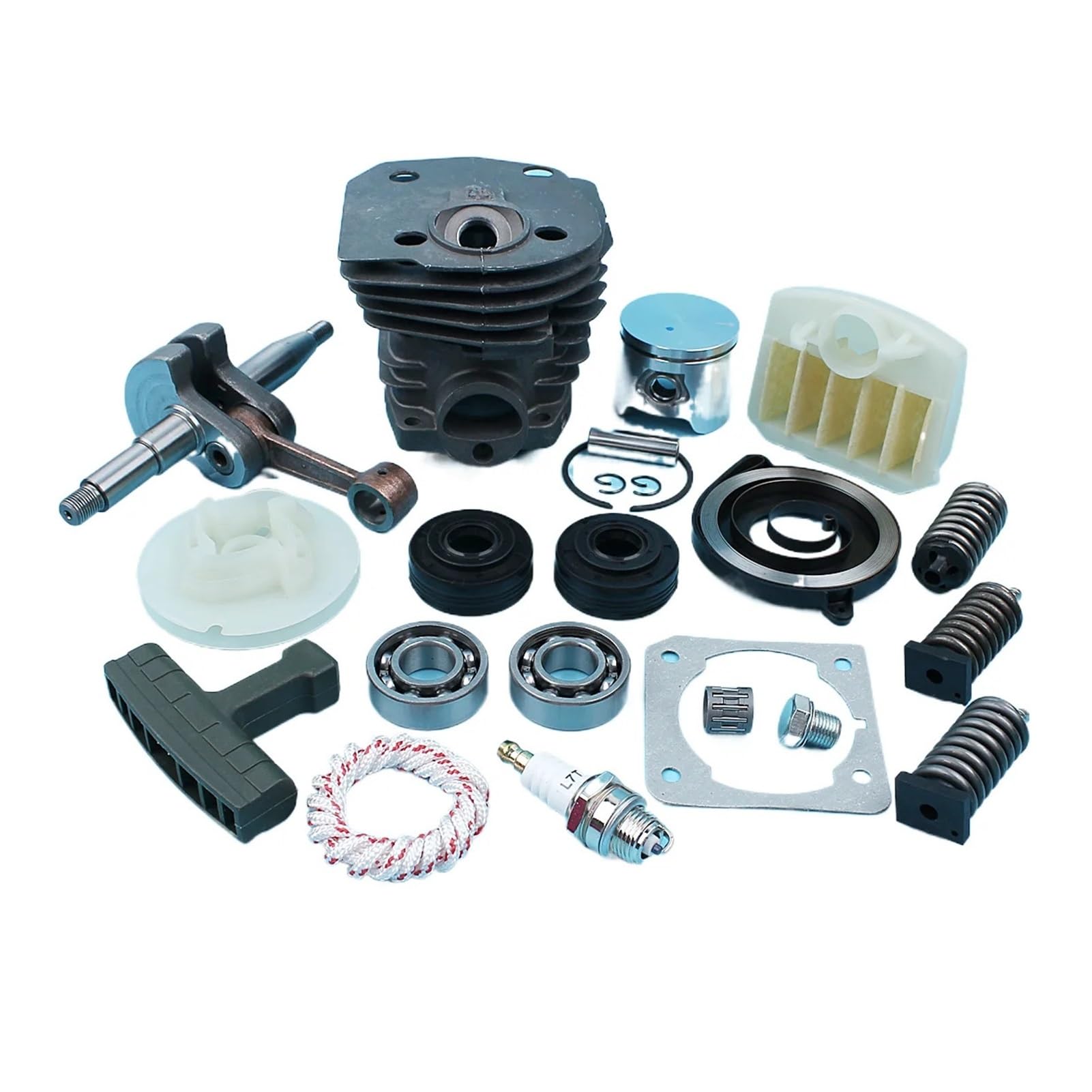 Kit de pistón de Cilindro de 44 mm for Piezas de Repuesto de Motosierra con Filtro de Amortiguador de cigüeñal H-qvara 340 345 350