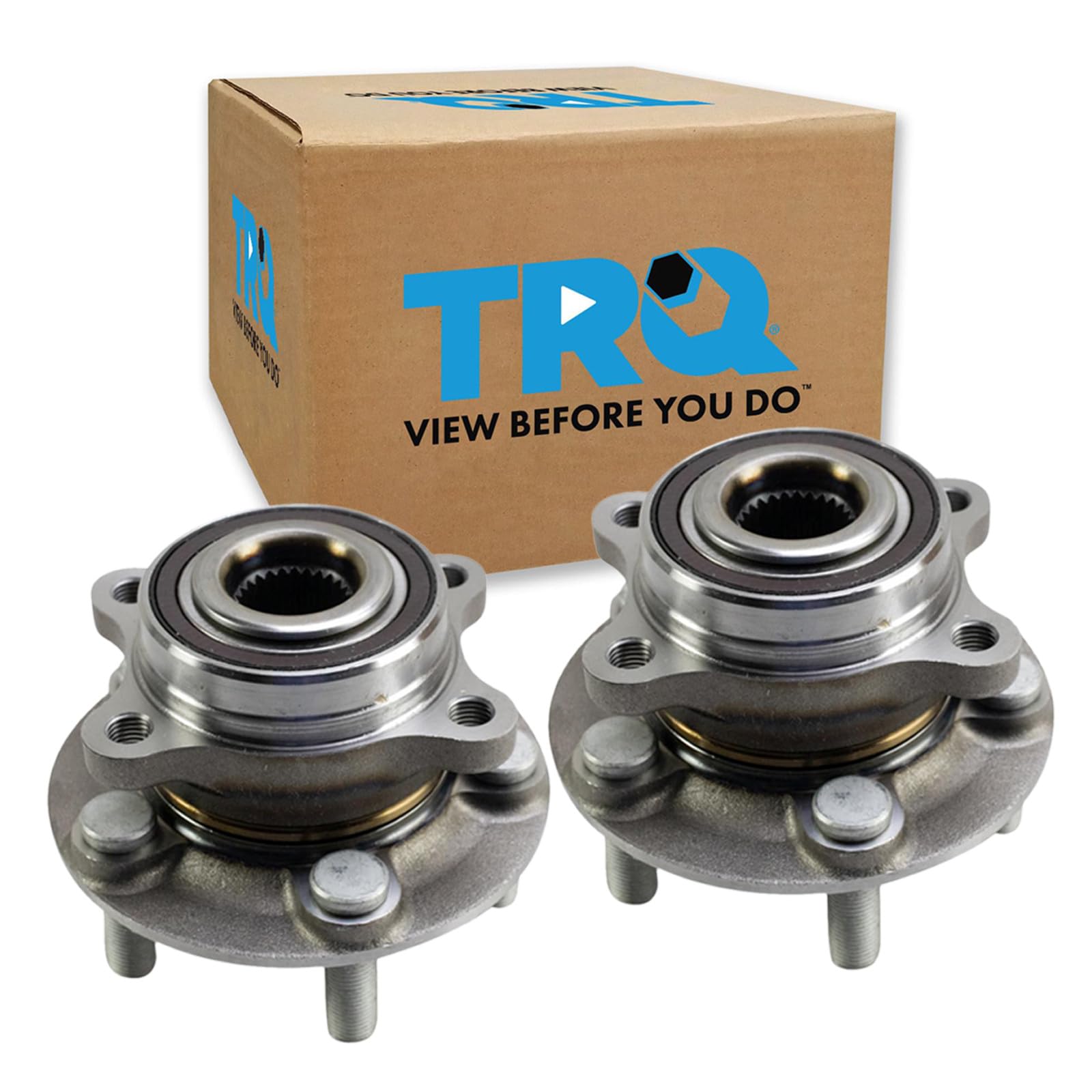 TRQ Rear Left and Right Wheel Bearing and Hub Assembly Set 2 Piece