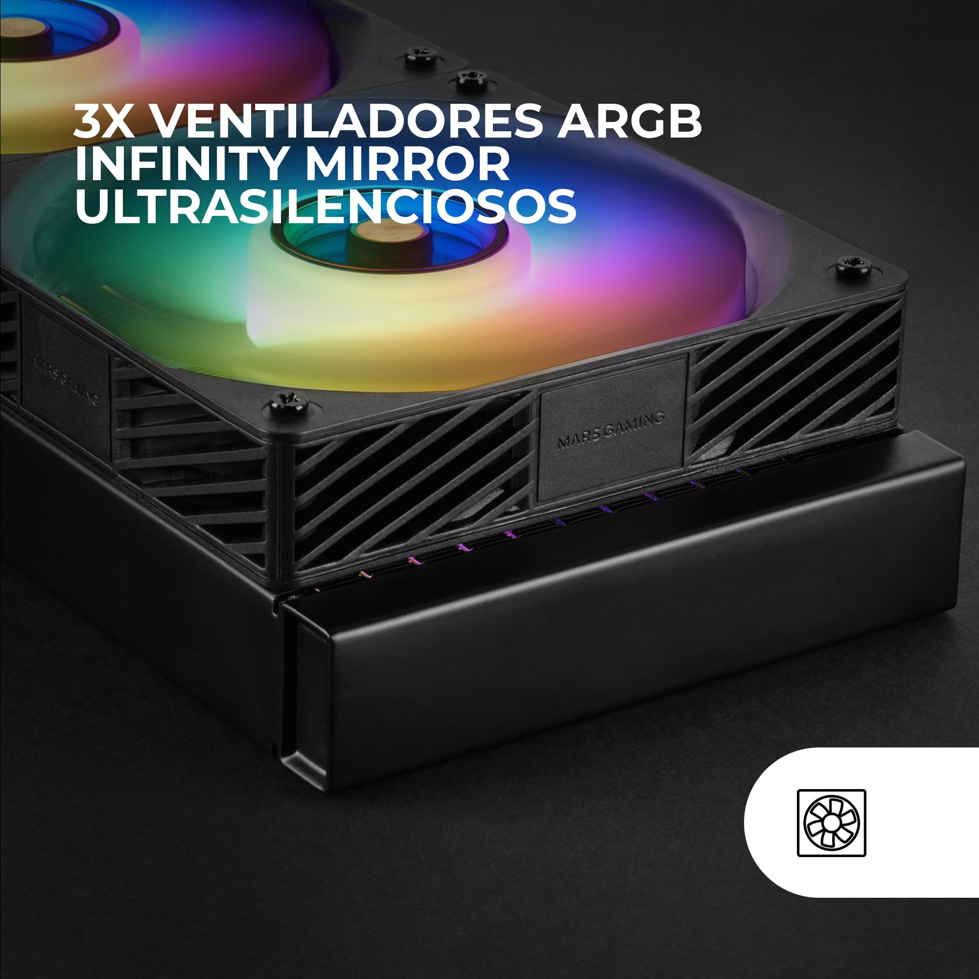 Mars Gaming ML-VISIONPRO360, Raffreddamento a Liquido AIO, TDP 600W, 3x Ventole ARGB 120mm FDB con Nucleo in Rame e Alluminio, Schermo LCD IPS 4” Rimovibile, Opti-Chamber 3a Generazione, Nero