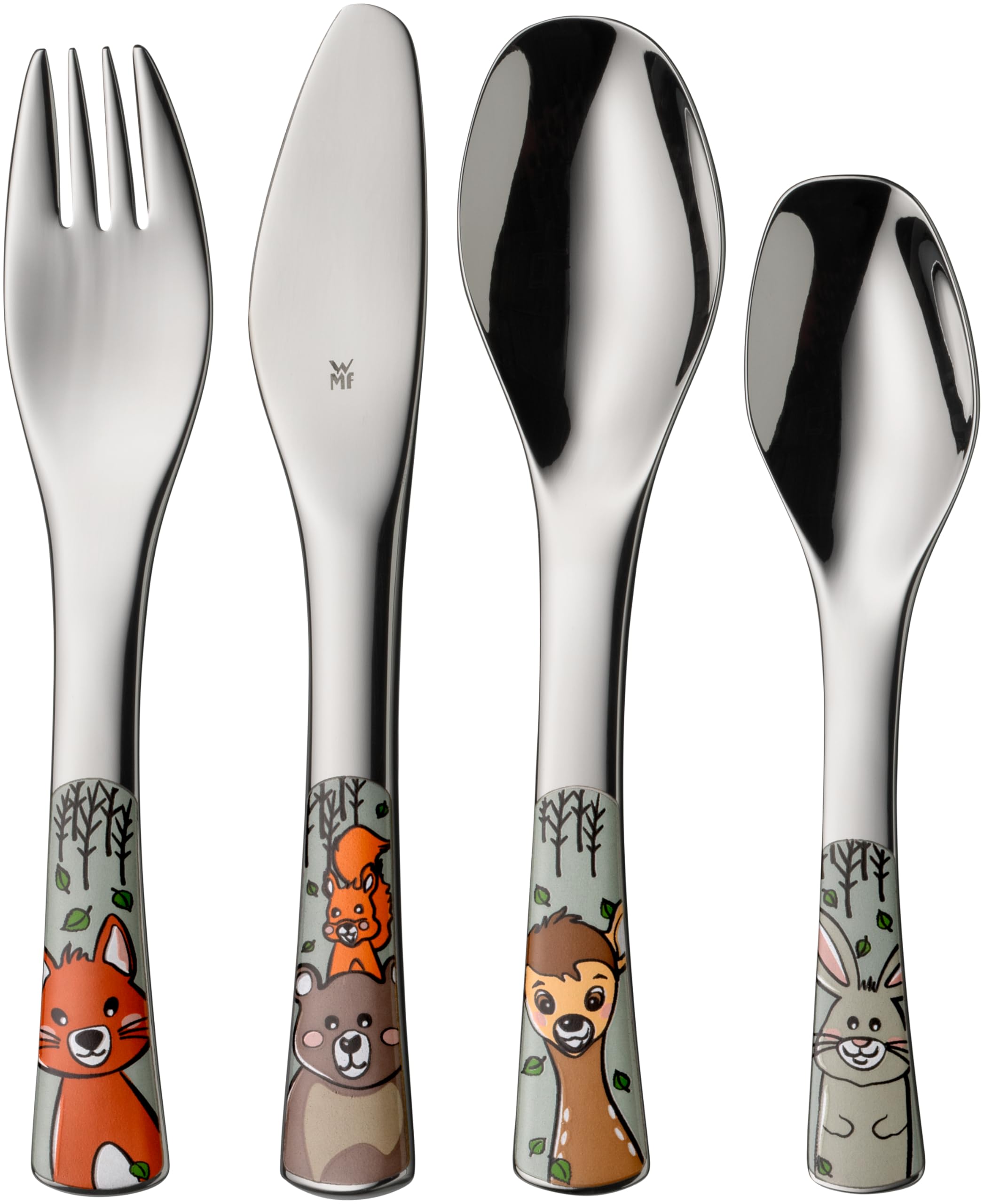 Posate per bambini WMF Forest Friends con incisione del nome - bellissimo set di posate per bambini - regali di battesimo personalizzati con incisione - idee regalo per bambine e bambini dai 3 anni