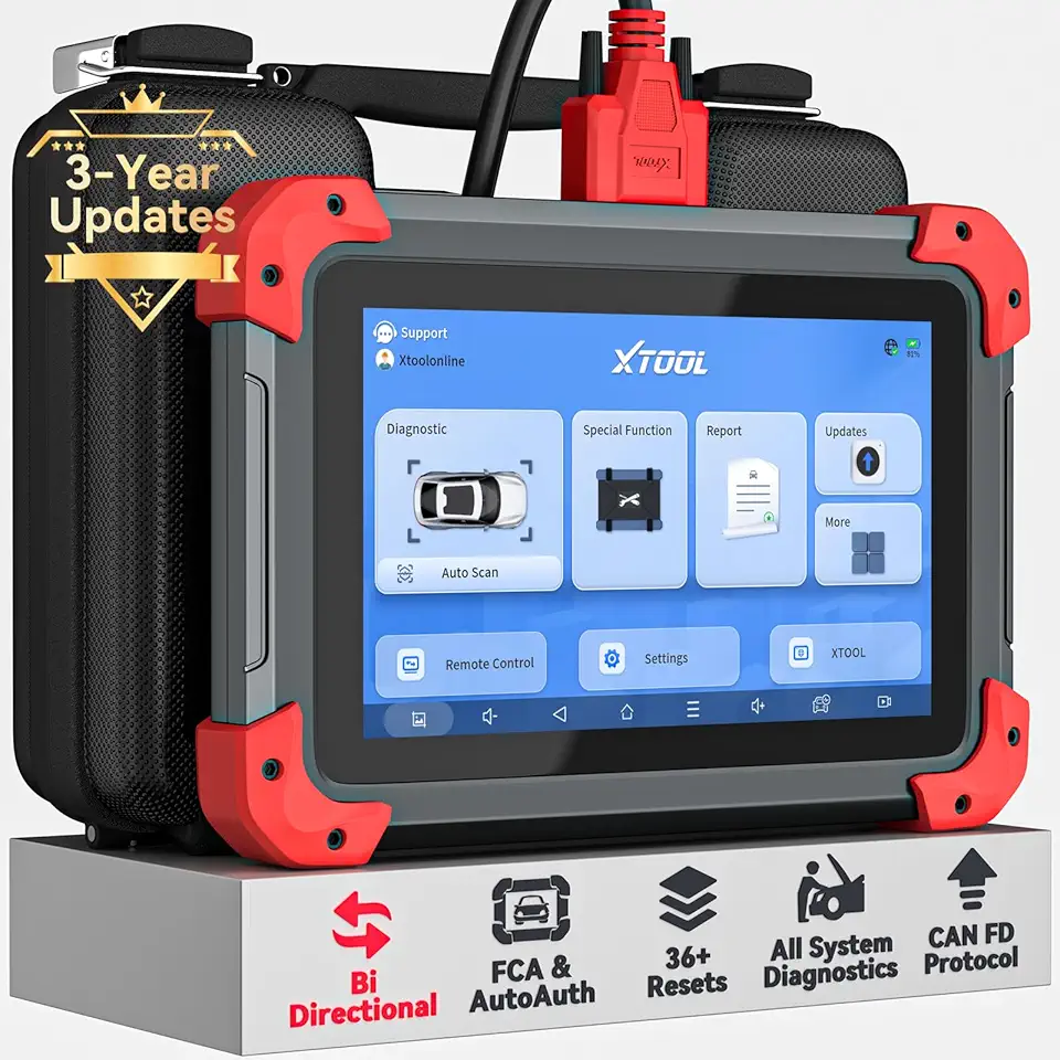 XTOOL D7 Bidirectional OBD2 Scanner: Scan Tool with 64GB Latest Ver., 36+ Resets, Full System Car Scanner Diagnostic Tool, Injector Calibration, Throttle Reset, Crank Sensor Relearn, FCA, CANFD &amp; 