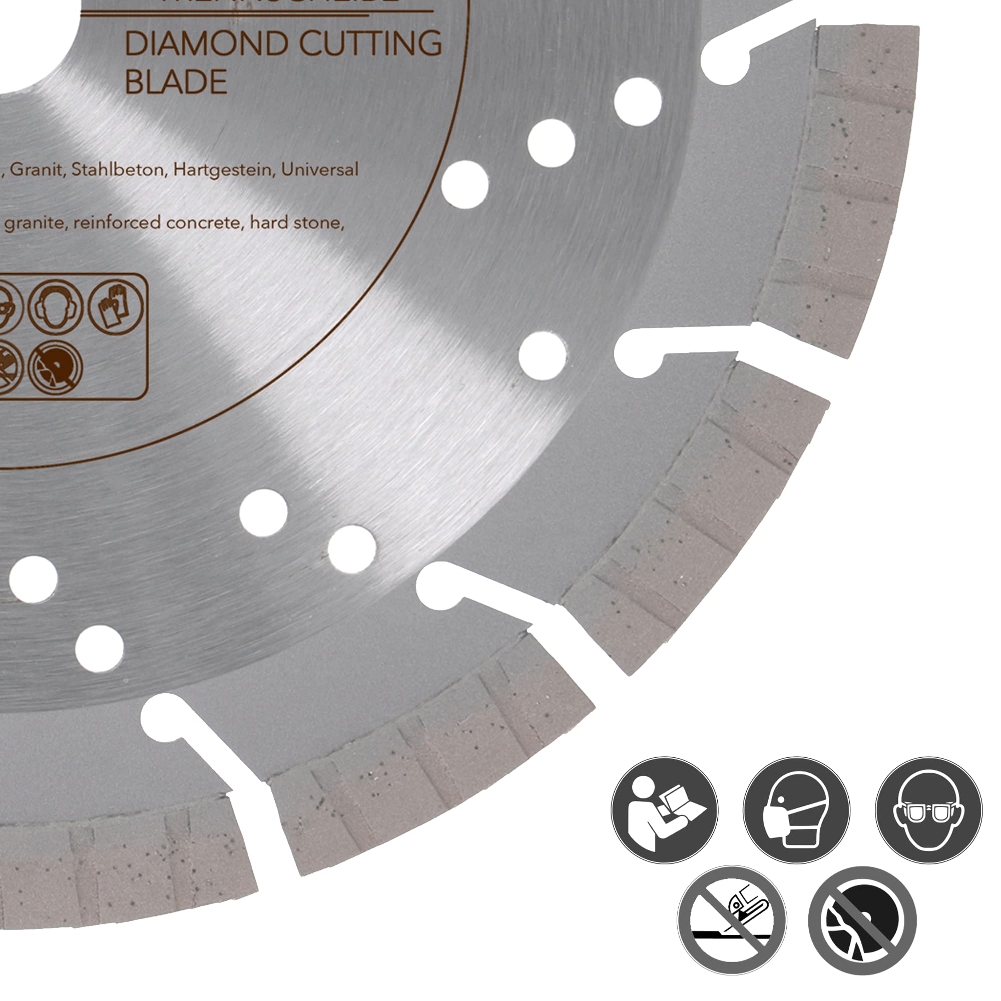 PRODIAMANT disco da taglio diamantato professionale per calcestruzzo granito Oxx 230 mm x 22,2 mm Made in Germany saldato al laser