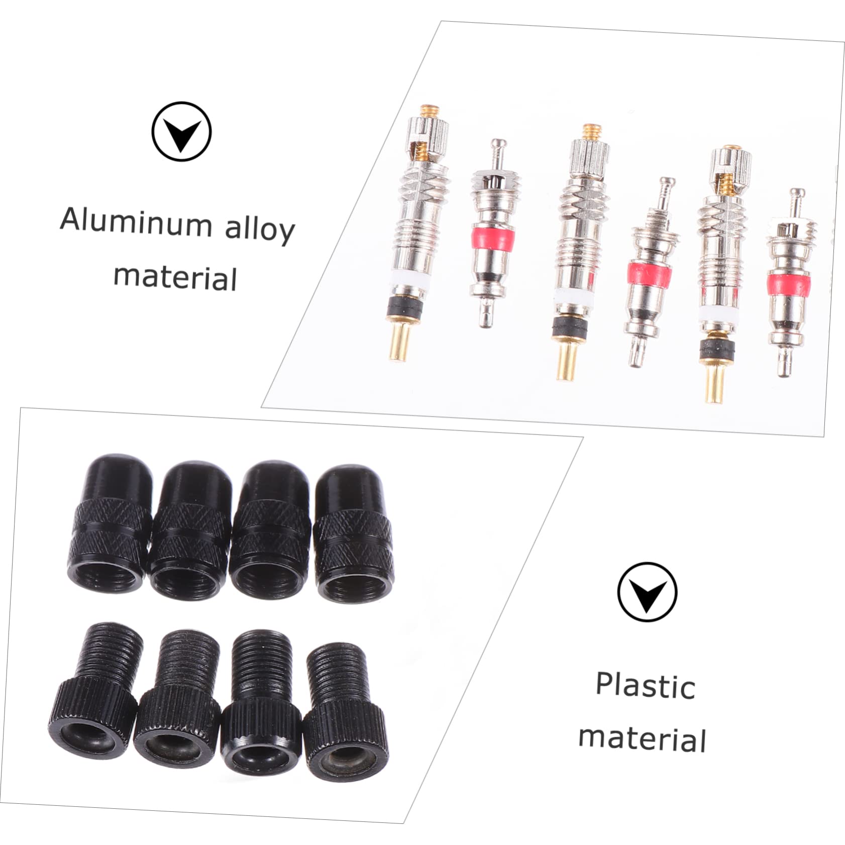 Abaodam Fahrrad Reparatur Werkzeug Luft Adapter für Fahrradventile Auto Ventilkernwerkzeug Entfernung Ändern Fahrradadapter Reifenkappe Stängel Kappen Aluminiumlegierung Schwarz