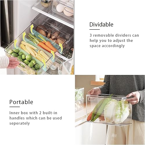 Miniatura 4 de MineSign Paquete de 7 organizadores apilables para refrigerador, cajones extraíbles para frutas y verduras, organizador de almacenamiento para