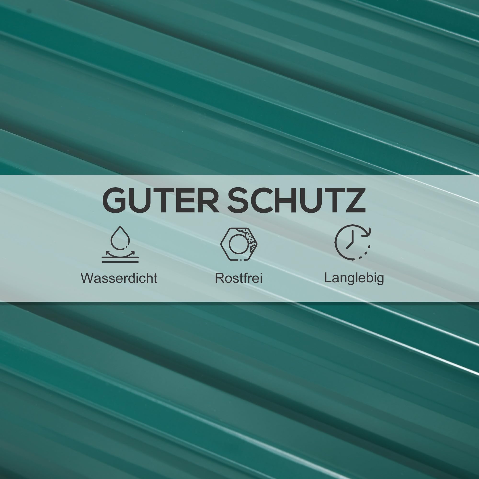 Outsunny 12 Stück Trapezblech 129x45cm 7m² Verzinkt Dachblech 0,25 mm Wetterfest Profilblech Verzinkter Stahl Dachplatten Dachpaneele Stahlblech Wellblechplatten für Dach Gerätehaus Carport Grün