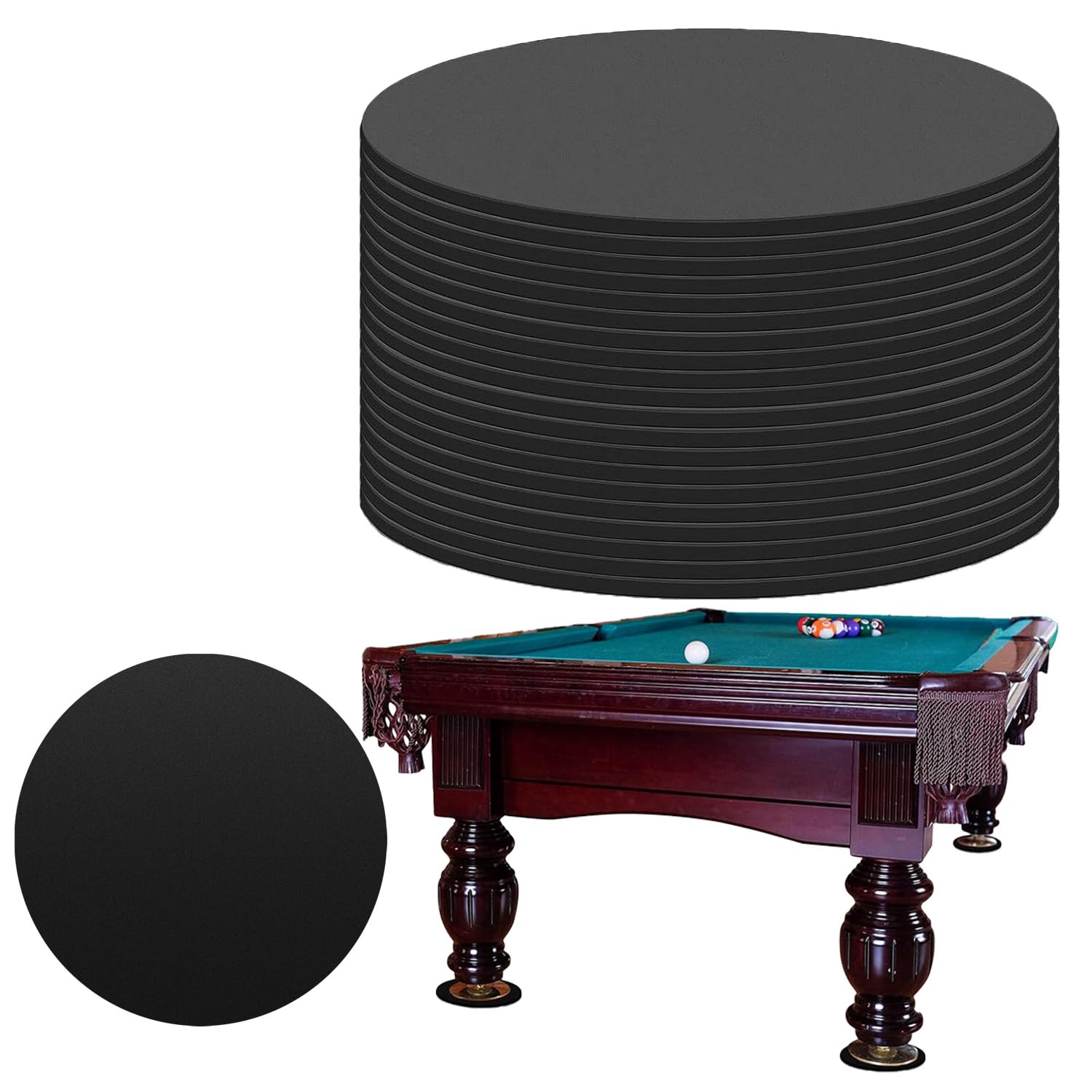 30 piezas de cuñas para patas de mesa de billar, 7.6 cm de diámetro, kit de nivelación de mesa de billar de goma, almohadillas para pies, accesorios de billar, cuñas de goma/muebles