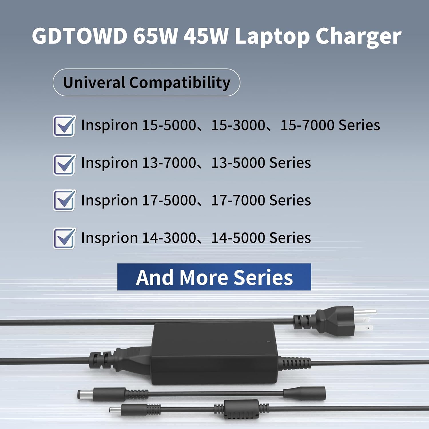 GDTOWD 65W 45W Laptop Charer Compatible with Dell Inspiron 13 14 15 17 3000 5000 7000 Series 3520 3558 5558 3583 3511 5570 XPS 9333 9350 Latitude 3310 Vostro 3425 3520 Computer Power Supply Cord - Image 7