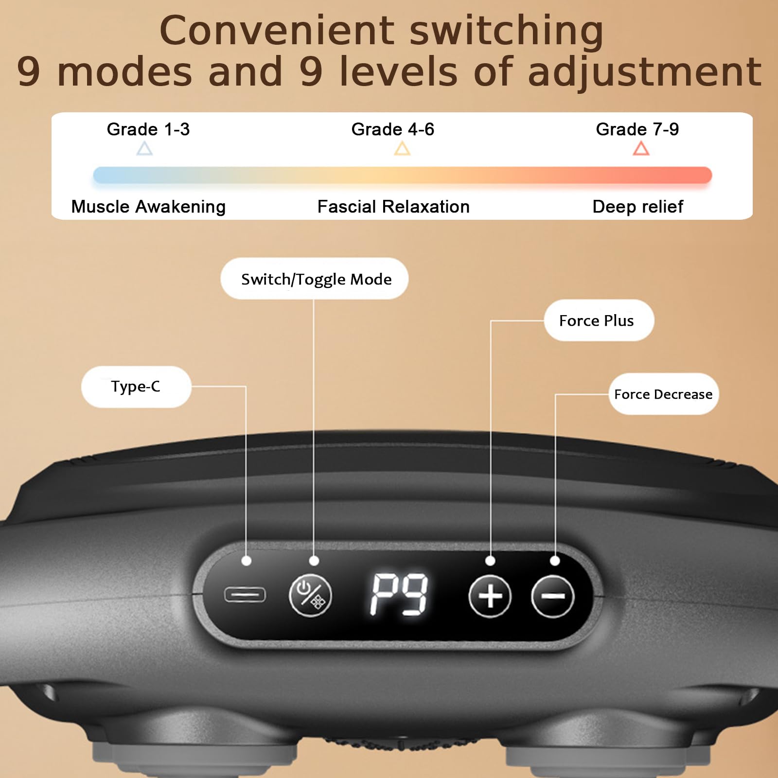 16&12 Kopf Massagepistole,Ergonomisches Hand-Vibrationsmassagegerät mit 30 Stufen und 3 Modi,Elektrisches Massagegerät Muskelmassagepistole, Handmassagegerät zur Muskel Massage für Rücken (12 Kopf)