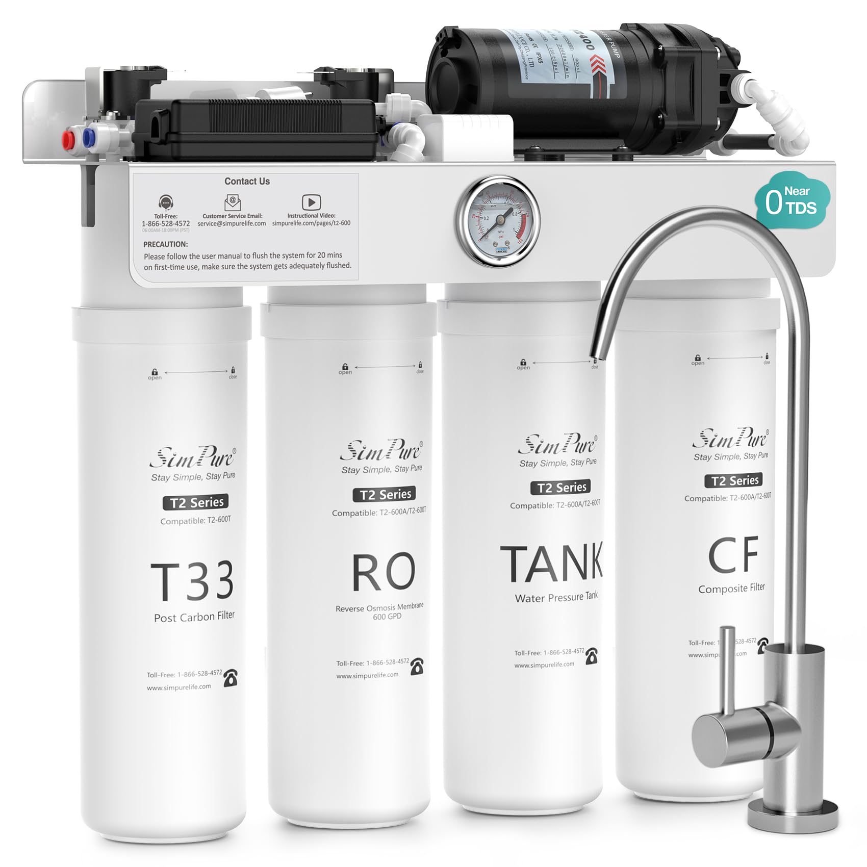 SimPure T2-600T Reverse Osmosis Water Filter System