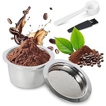 Reusable Coffee Pods for K-Fee Machines Stainless Steel Coffee Capsule Pod Filter Refillable Coffee Pods with 1 Spoon 1 Brush