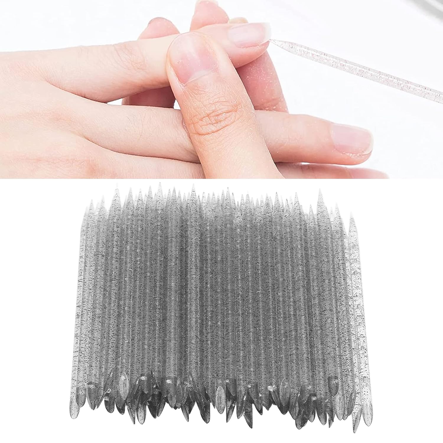 100 PCS Disposable Nail Care Cuticle Pushers - Double Sided Plastic Cuticle Cleaning Sticks for Manicure & Pedicure - Essential Nail Care Tool and DIY Enthusiasts