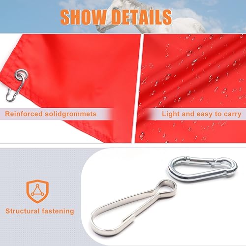 Miniatura 4 de 5 banderas de entrenamiento de caballos y poste telescópico de 55 pulgadas con gancho para lanzarse, bandera retráctil de equipo de entrenamiento de