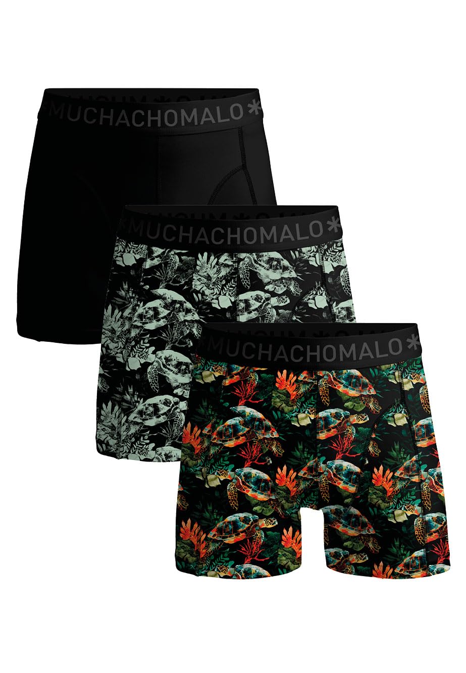 Muchachomalo Uomo Boxer 3-Pack, Fantasia, Cotone, Fascia Elastica