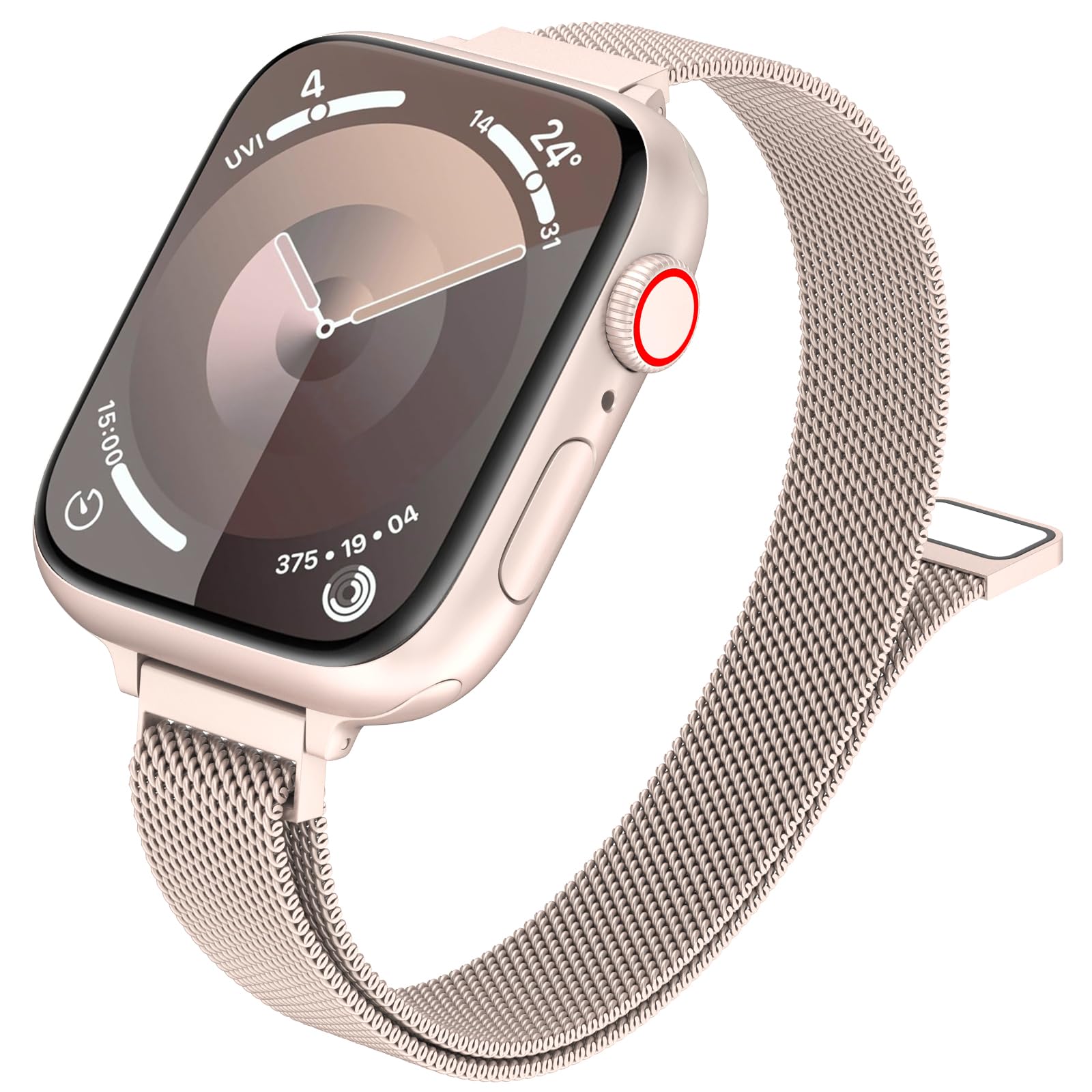 MARGE PLUS Slim Milanese Loop Compatible with Apple Watch Band for women 41mm 41mm 38mm 42mm 46mm 45mm 44mm, Stainless Steel Magnetic Mesh Strap work