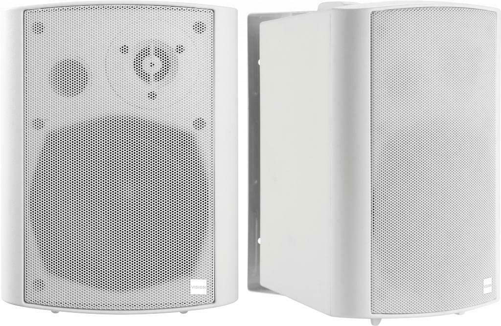 Vision SP-900P altoparlante 2-vie Bianco Cablato 30 W (Powered Wall Speakers - integrated amplifier - 2 x 15w [RMS] - 2-way - 1 x minijack input / 1 x 2-phono input [summed] - internal power supply -