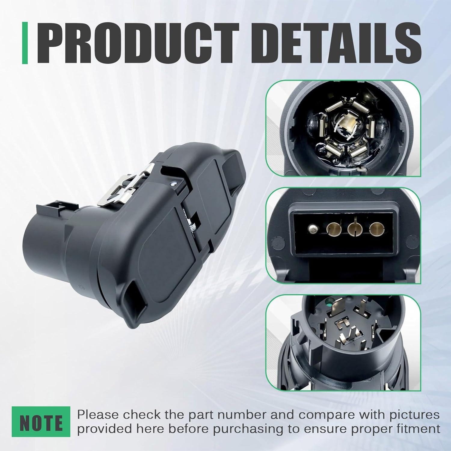 4/7 Pin Trailer Wiring Connector Kit Fit for Ford, Chevy Silverado for Mounting Bracket and USCAR Style 7-Way Pigtail Harness