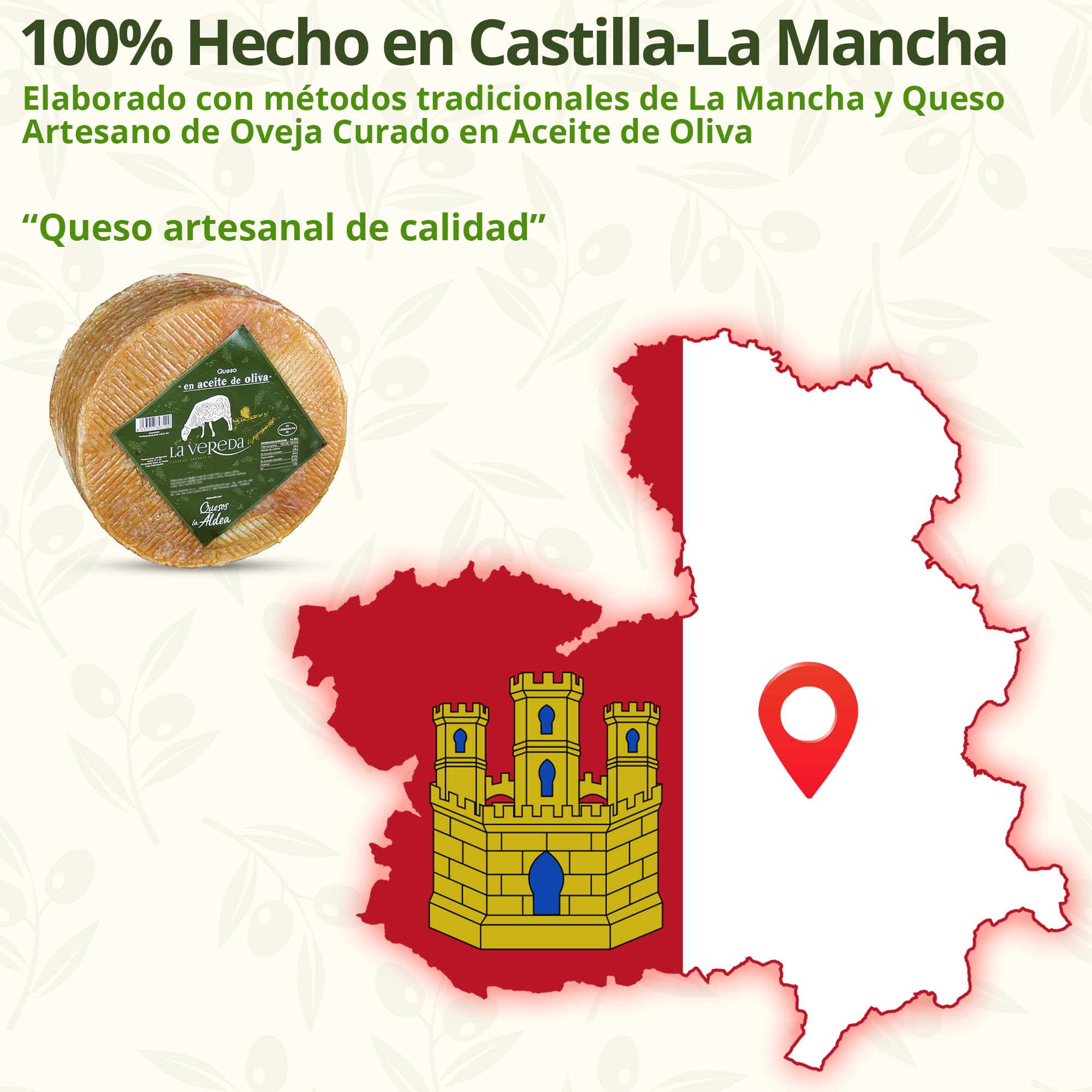 Queso Artesano de Oveja Curado en Aceite de Oliva 1.5 kg Gourmet Cesta Regalo