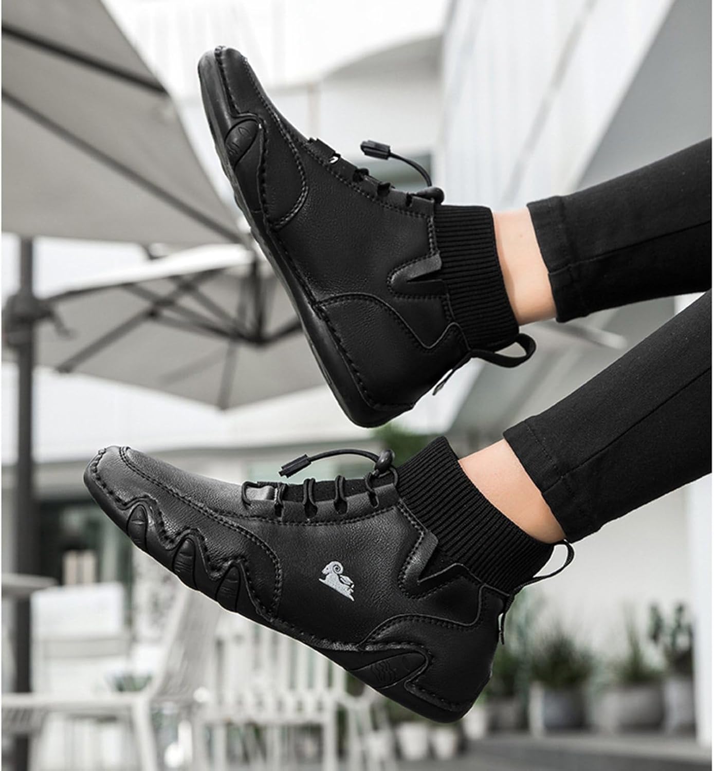 [Taopagii] ショートブーツ ハイカット メンズ カジュアル レースアップ スニーカー 合革 撥水 通気性 耐久性 フラット