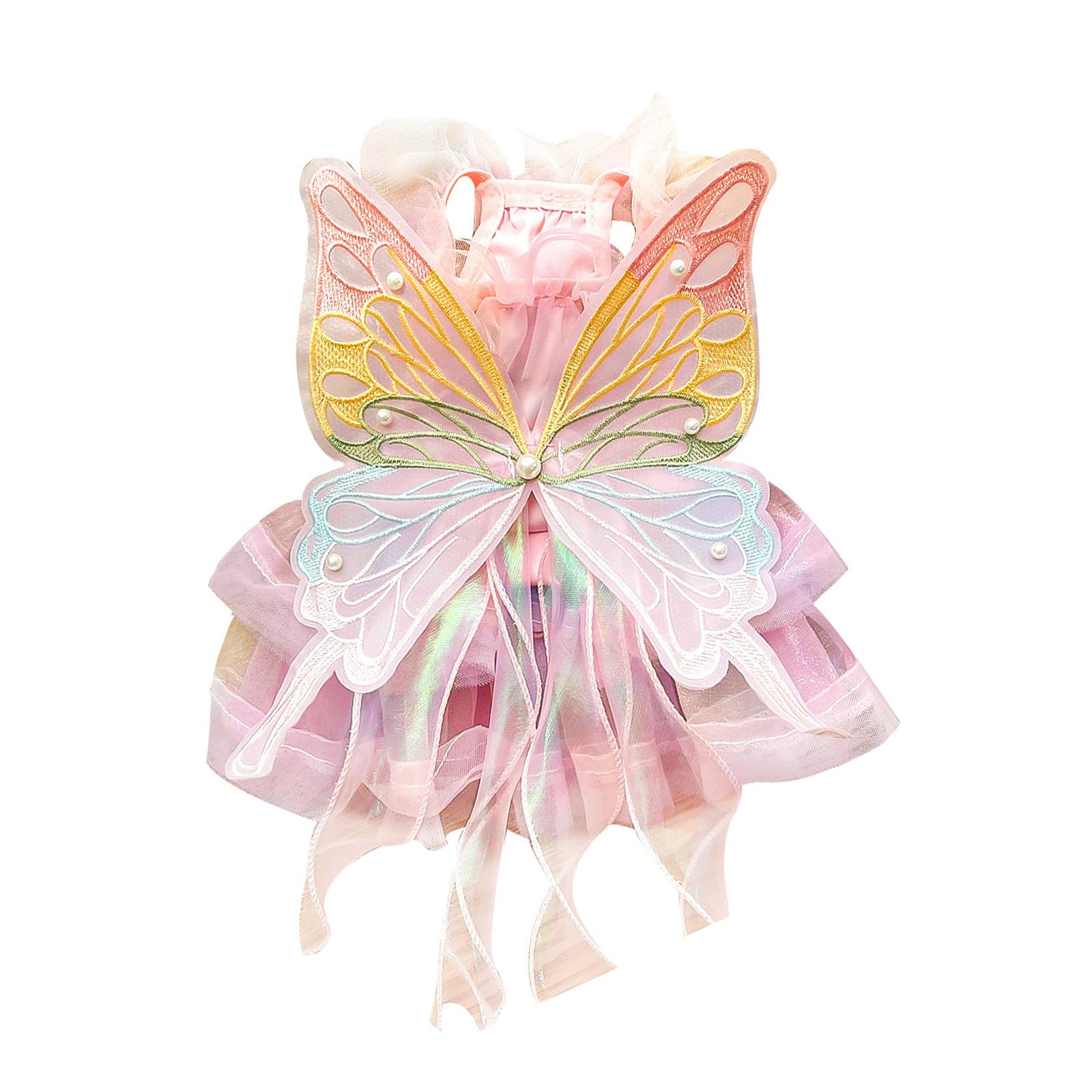 BT Bear Dog Princess Dresses, Dog Wedding Dress with Multi-Layer Princess Tutu Skirt for Small Medium Dogs Pink XXXL