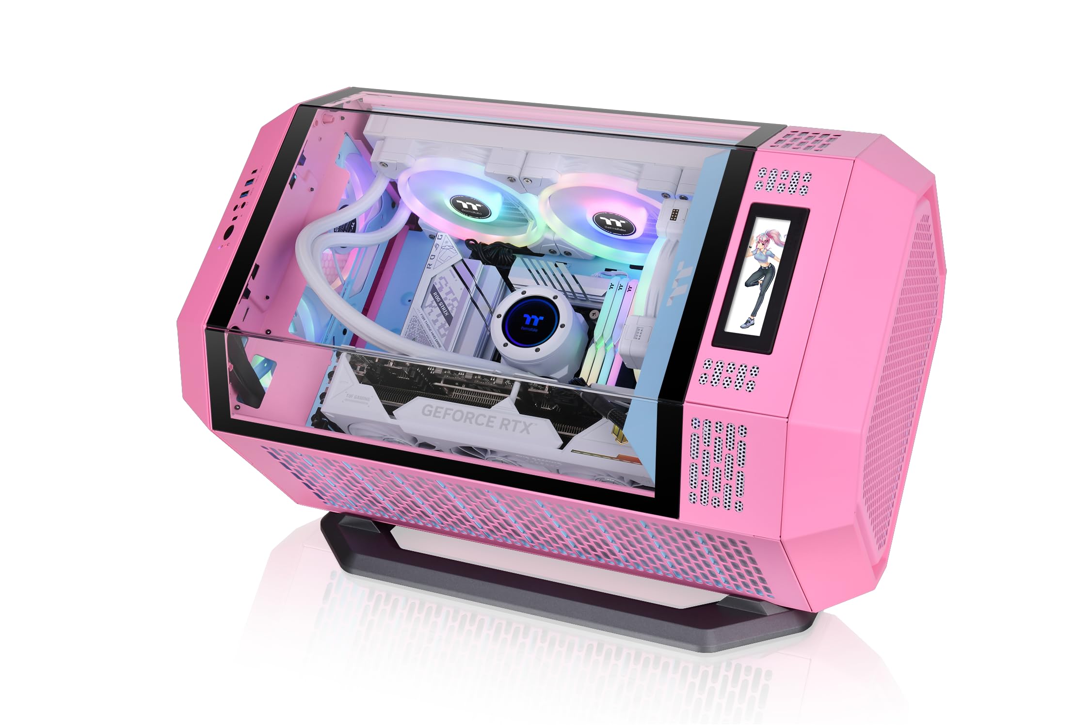 Thermaltake The Tower 300 Stand Bubble Pink | Gehäuse Stand Kit | Horizontale Platzierung | Display Ständer und Abdeckplatte | Anti Kratz Gummipads | Anti Rutsch Design