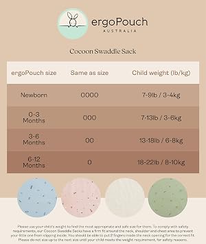 ergoPouch Cocoon Swaddle Sack 1.0 TOG - Baby Sleep Sack, Gentle Snug Fit Helps Calm Startle Reflex, Ideal for Arms In/Out Sleeping, Soft Breathable Fabric for Better Sleep (0-3 Months, Willow)