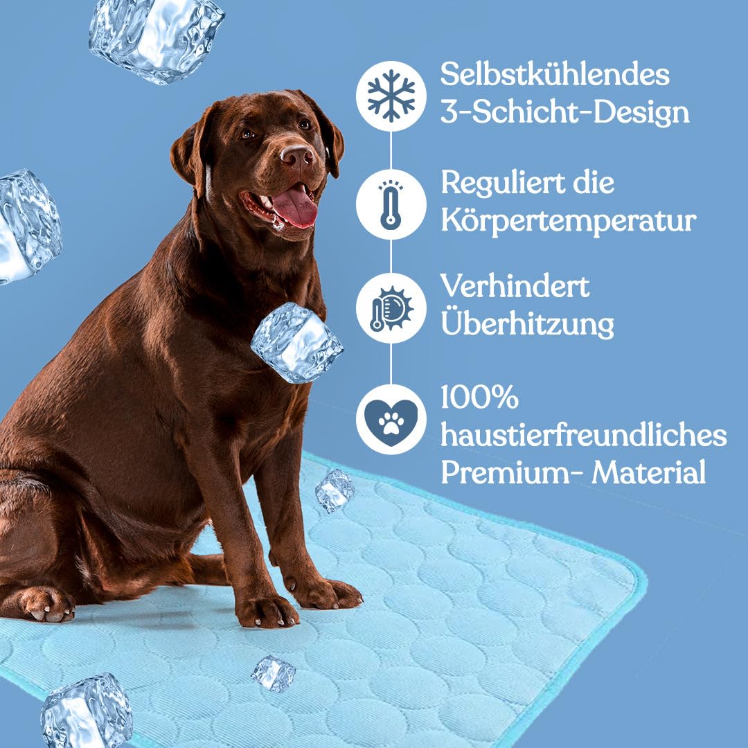 MEIION hundeliebling PetCool V.3 - Tapis rafraîchissant de qualité supérieure pour chien - Tapis d'été en soie glacée non toxique pour chien