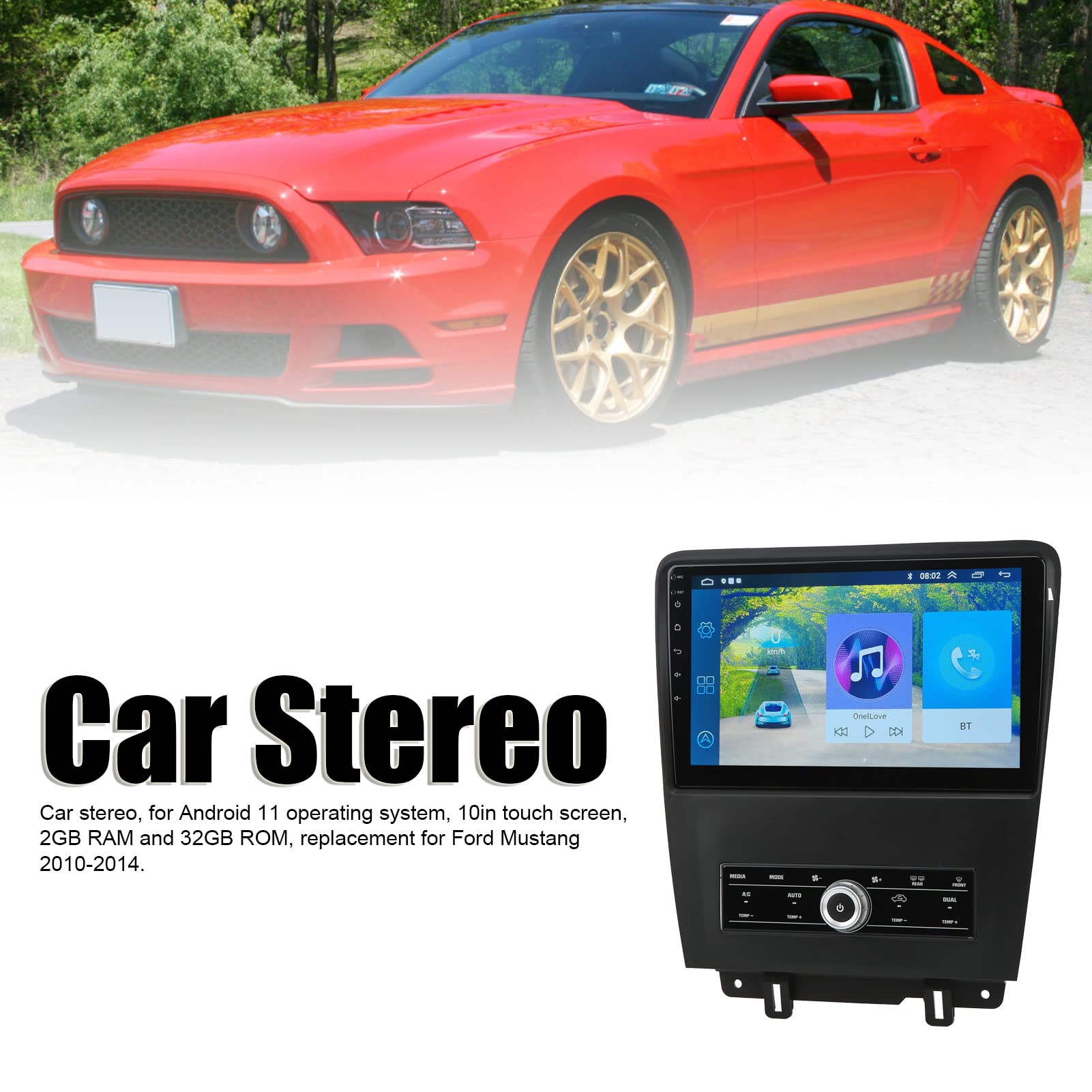 2010年〜2014年　マスタング用　CarPlay iLink予備1個付き。 Amazon | 10インチ タッチスクリーン カーステレオ フォード