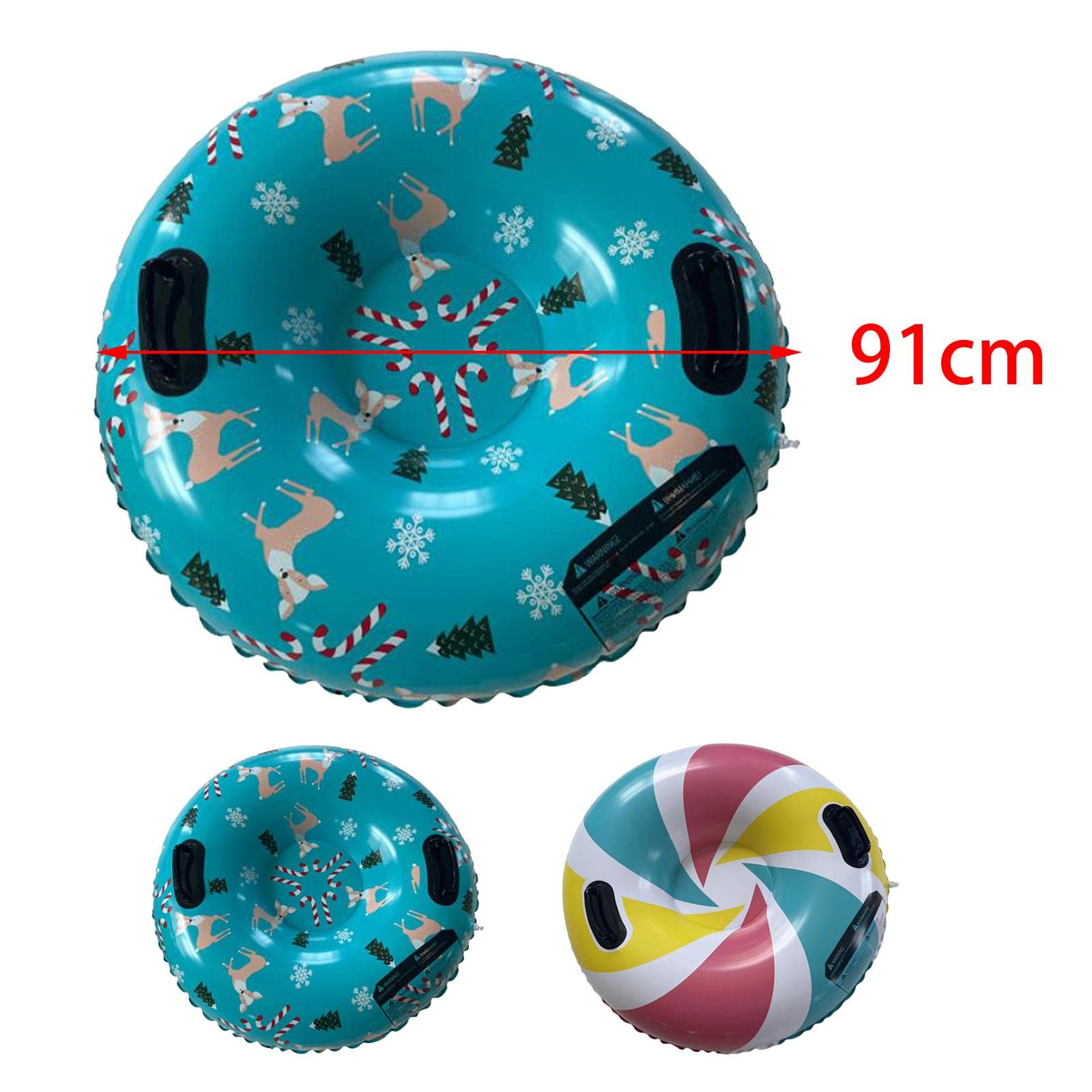 Bouée Gonflable Luge Glisse Neige Hiver PVC avec Poignées Sécurisées et Valve Facile Adaptée pour Jeux Enfants Adultes Luge Neige Pi