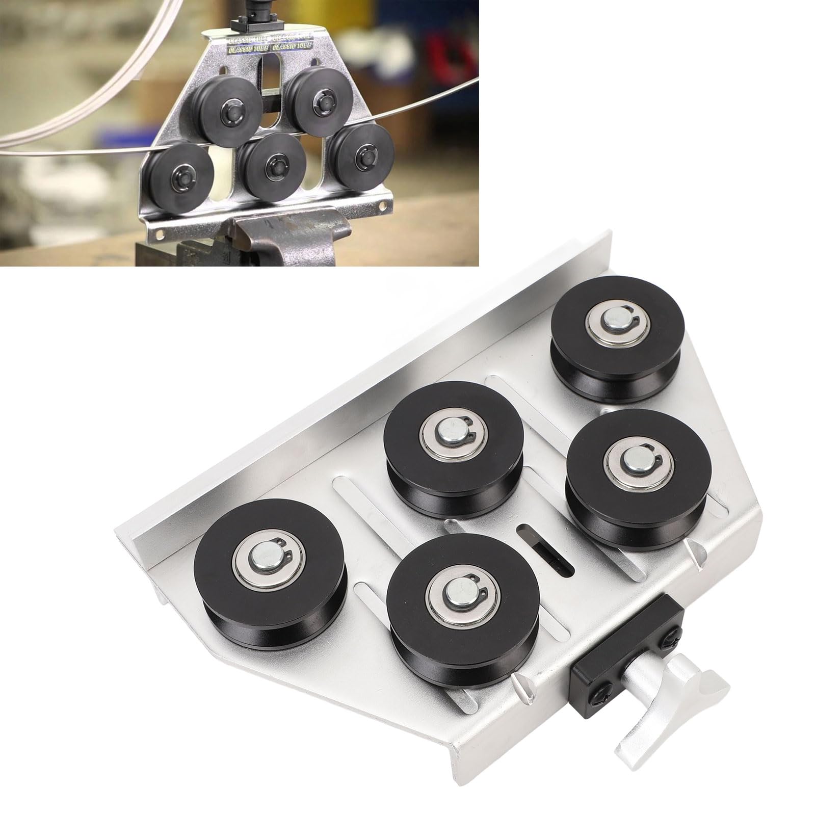 Focket Enderezador de Línea de Freno, Enderezador de Tubo Ajustable para Líneas Hidráulicas de Aluminio de Cobre de 3 16 a 1 2 Pulgadas con Diseño de Contacto de 5 Puntos para Sistemas de Frenos de