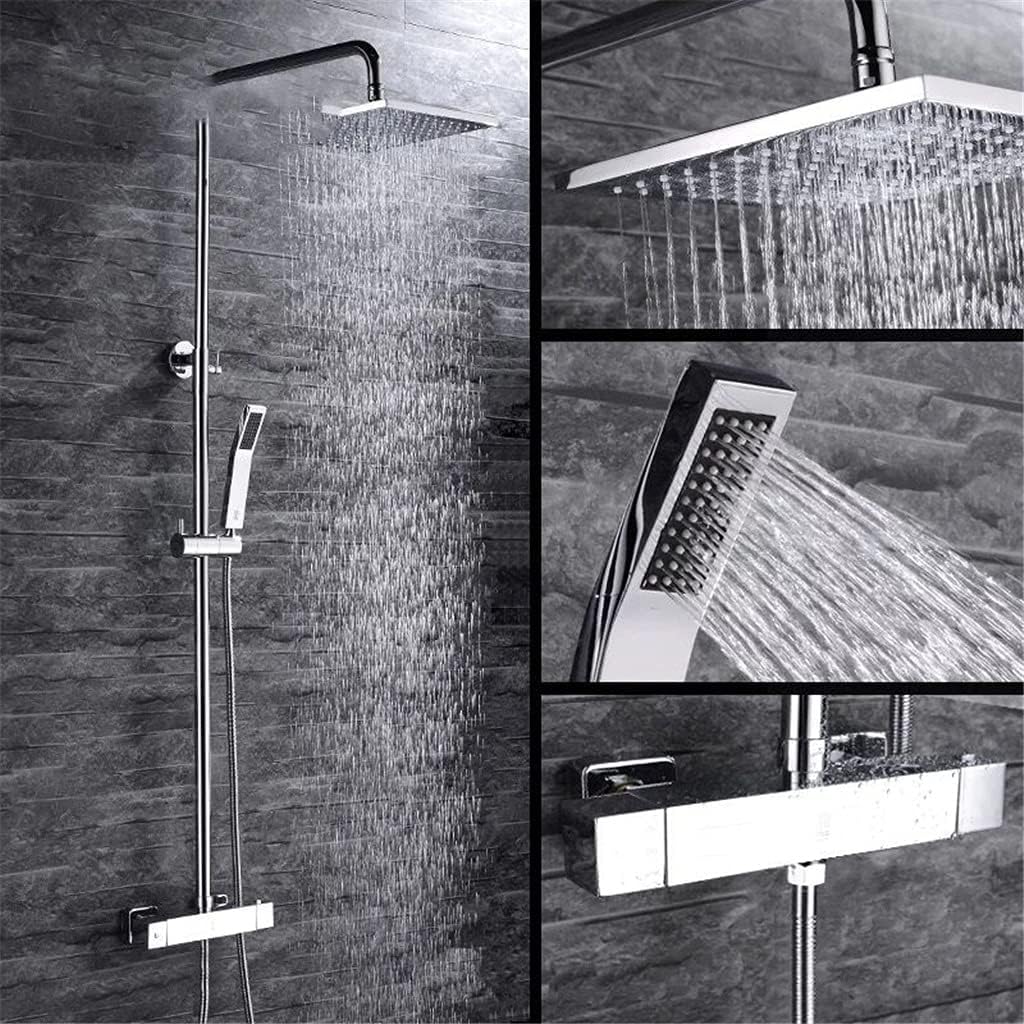 Bathroom Thermostatic Mixer Tap Accessories Cold Hot Mixing Valve Bathtub Faucet Black Shower(White-Fruit peach5)