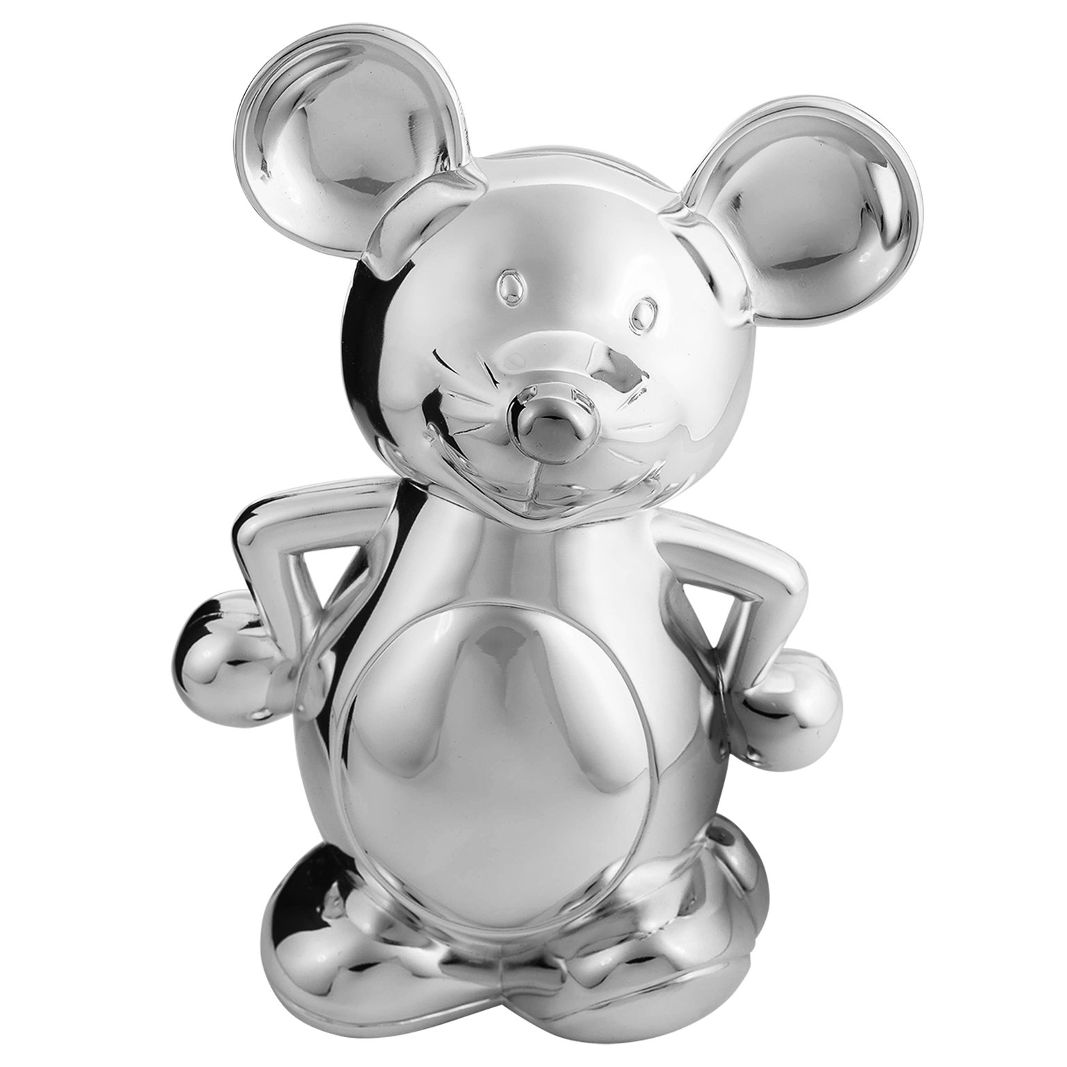 EDZARD money box, money box mouse, silver plated, with tarnish protection, height 7,5 in