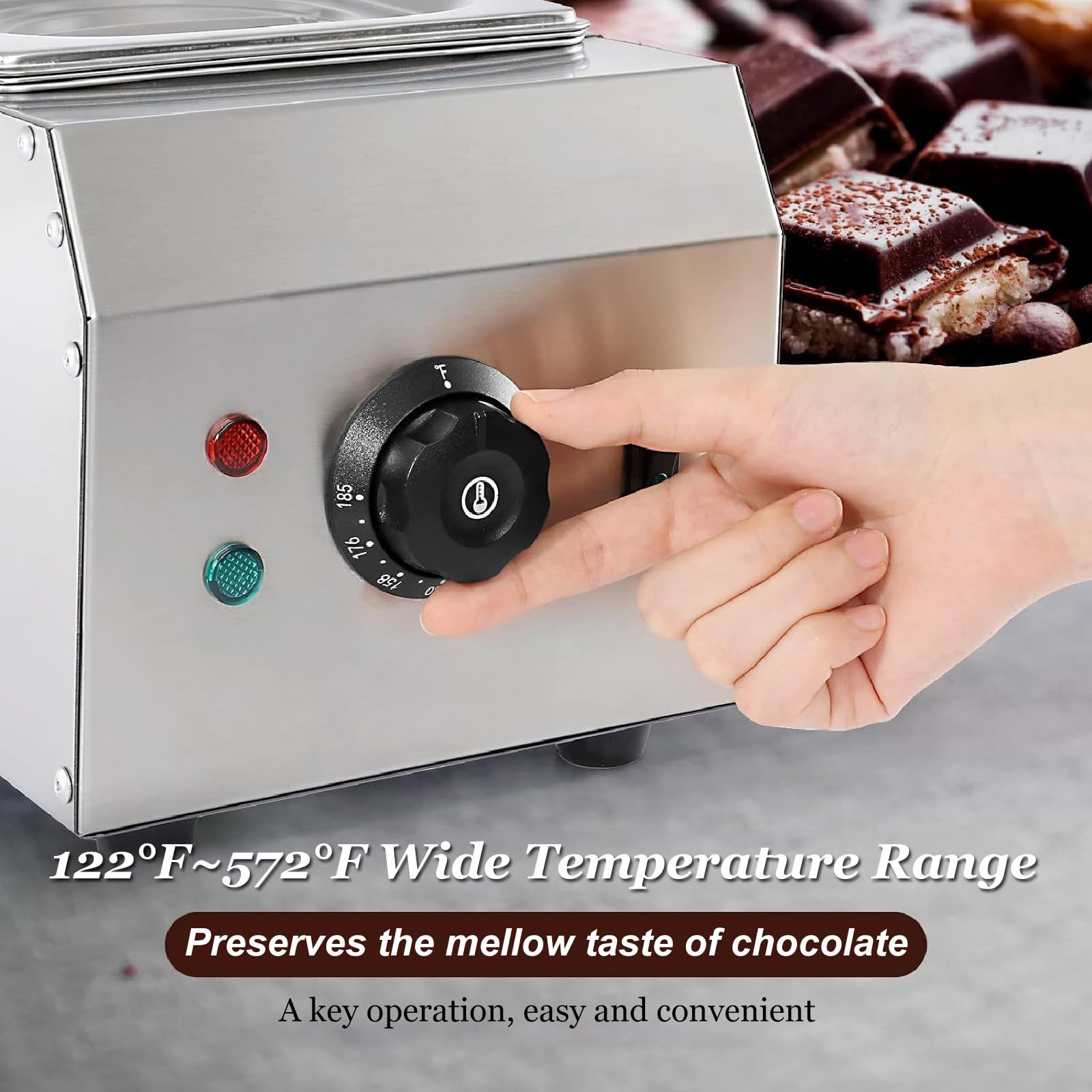 Machine à Fondre Le Chocolat à 2 RéServoirs, Machine à TempéRer Le Chocolat éLectrique 1000 W Avec ContrôLe De La TempéRature,220V