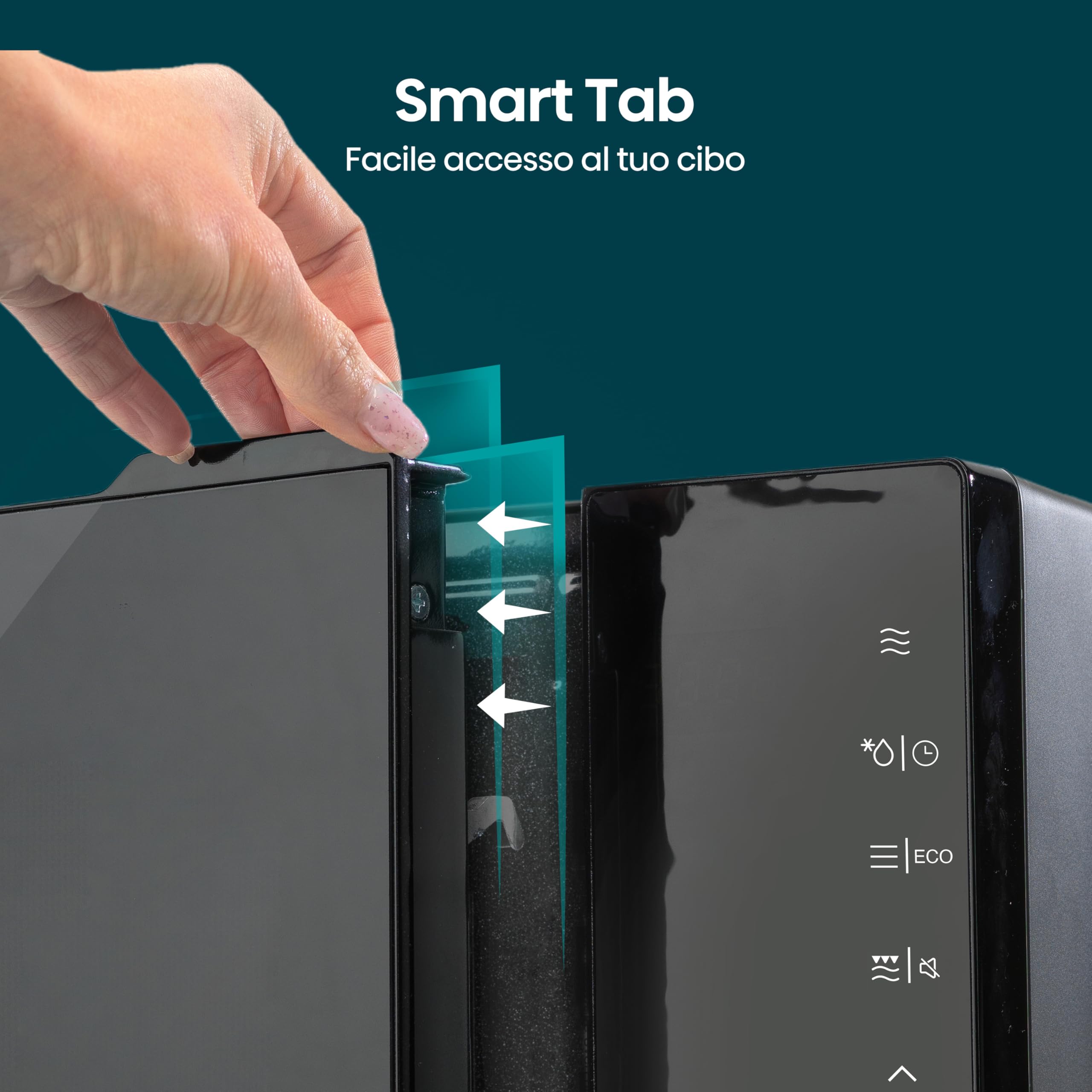 Hisense Microonde H23MOBS5H4, cavità 23L, apertura porta a sinistra, display LED touch, 8 funzioni, 800W