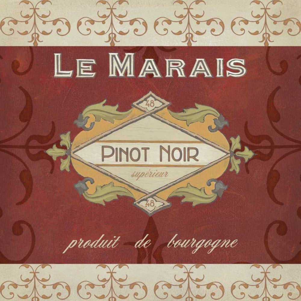 June Erica Vess Poster Étiquettes de vin Bordeaux 30,5 x 30,5 cm