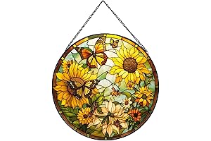 Sunflower Stained Glass Art Window Hangings: A Glimmering Touch of Radiance