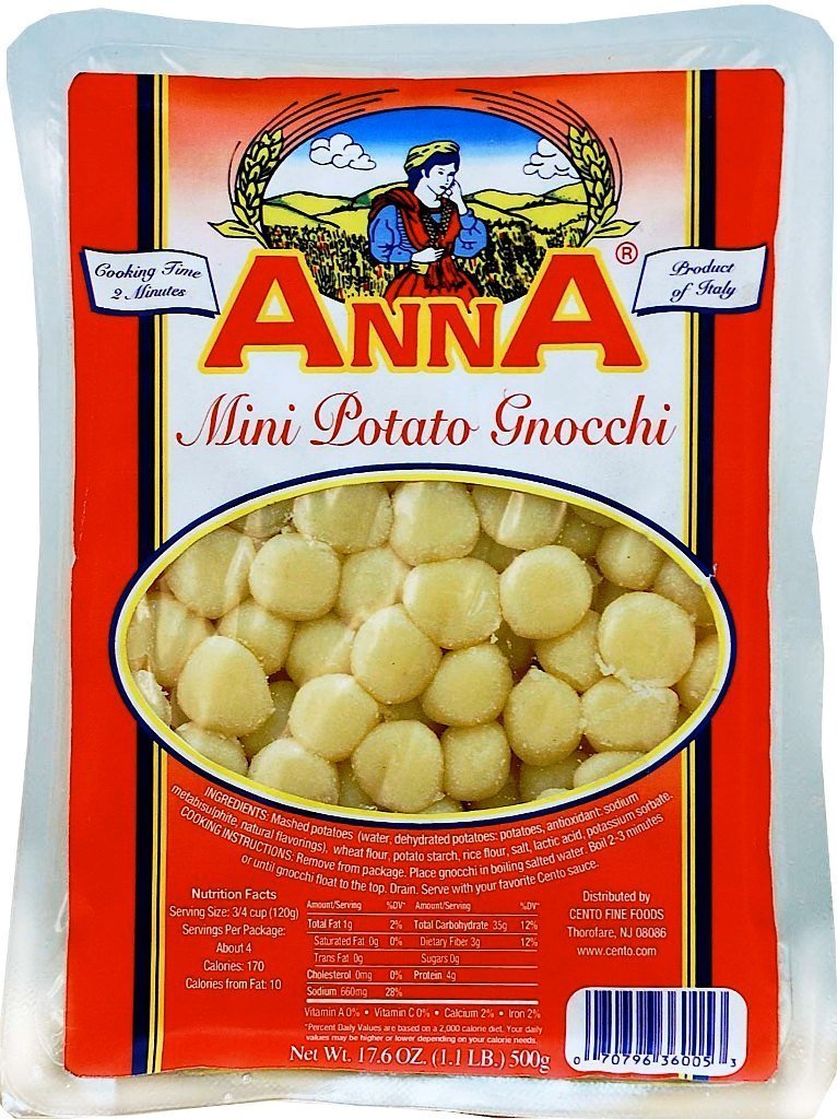 Anna - Italian Mini Potato Gnocchi, (4)- 17.5 oz. Pkgs