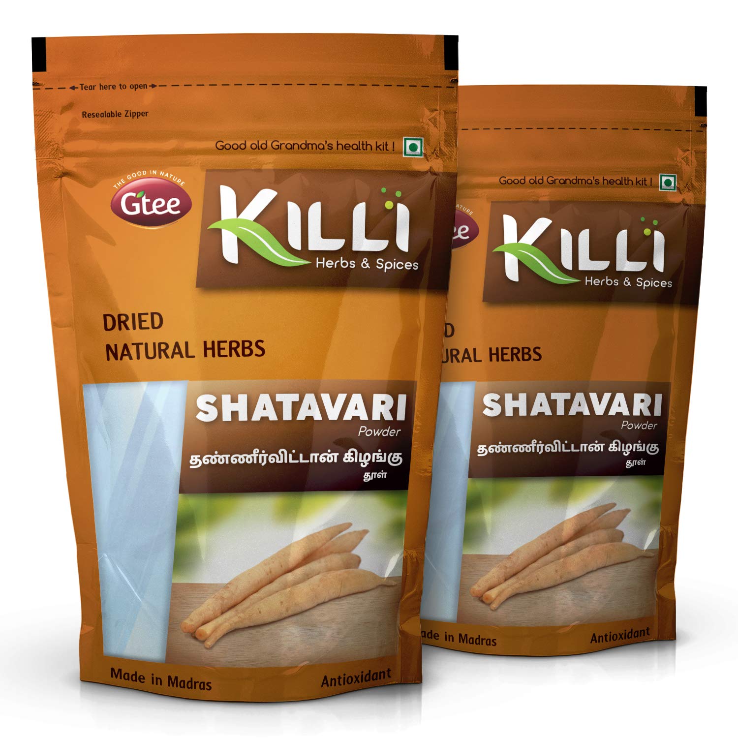 KILLI Shatavari | Asparagus racemosus | Thaneervittan Kilangu Powder, 100g (Pack of 2)