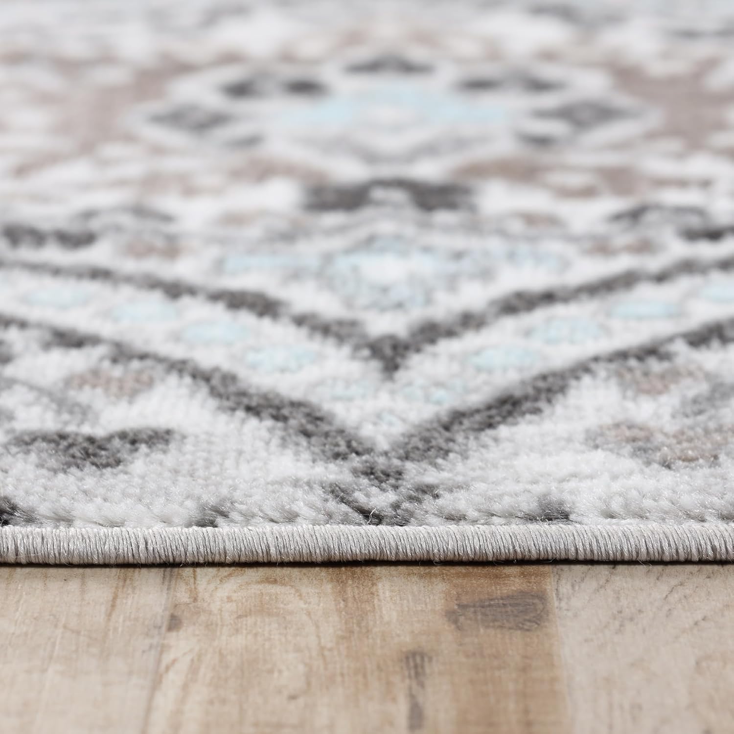 BLUENILEMILLS Indoor Small Area Rug, Jute Backing, Perfect for Living/Dining Room, Bedroom, Office, Kitchen, Entryway, Modern Geometric Trellis Floor Decor, High-Traffic Rugs, 4' x 6', Turquoise