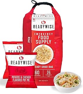 ReadyWise 7 Day Emergency Food Supply – 60 Servings Grab Bag, Camping Essentials, Freeze Dried Survival Food Kit & Dehydra...