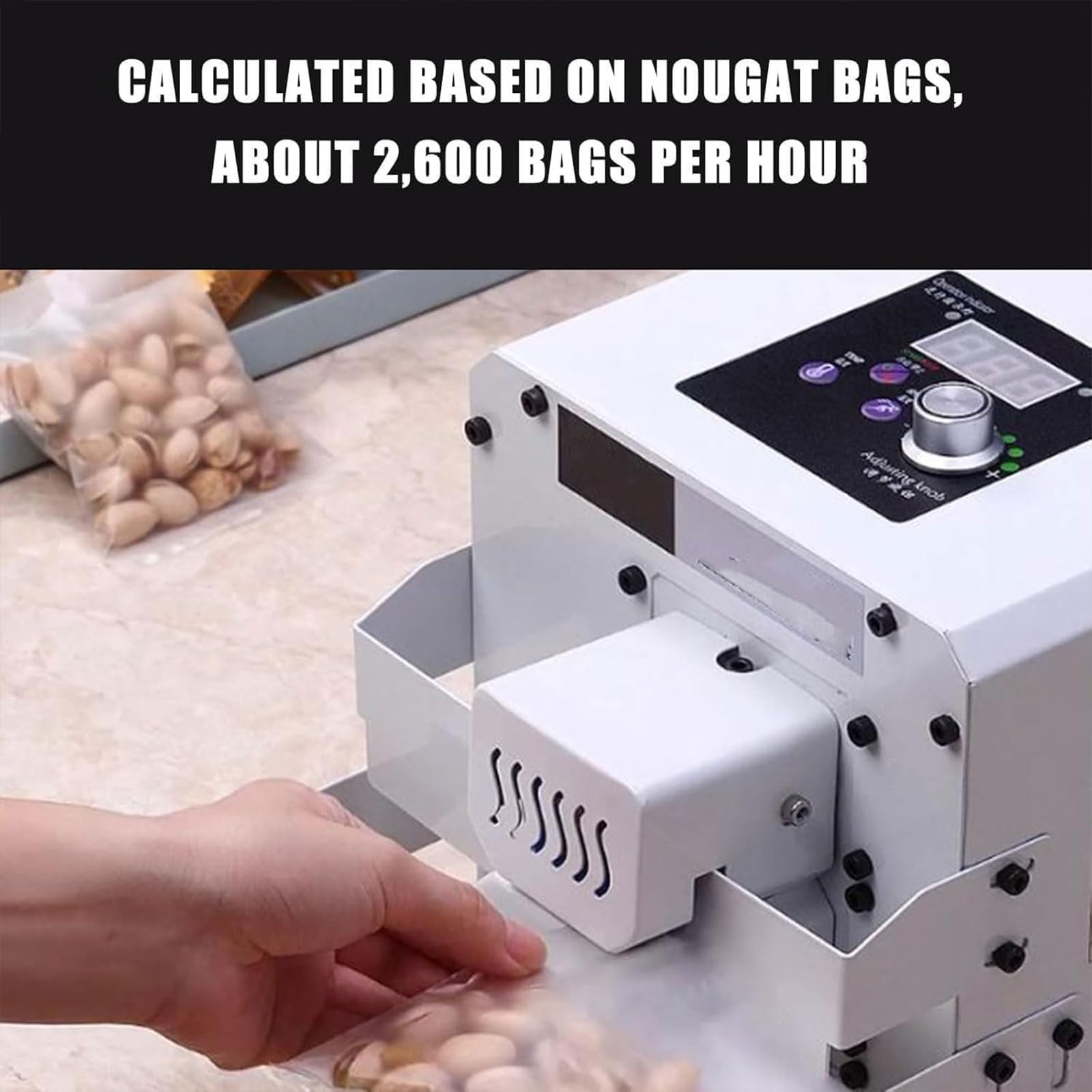 Máquina automática de sellado continuo, sellador térmico de bolsas de plástico de 5 m/min con control de temperatura de 50 a 200 °C para soluciones de embalaje eficientes
