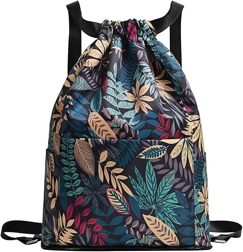 BINGONE Mochila deportiva de viaje plegable de gran capacidad con cordón para separación en seco y húmedo, mochila con cordón para gimnasio para