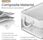 Large Storage Baskets-Storage Bins for Shelves and Closet Organizing, Foldable Fabric Bin for Home Organization Clothes and Laundry (3-Pack, 15.7x11.8x8.26 Inch, White&Grey)