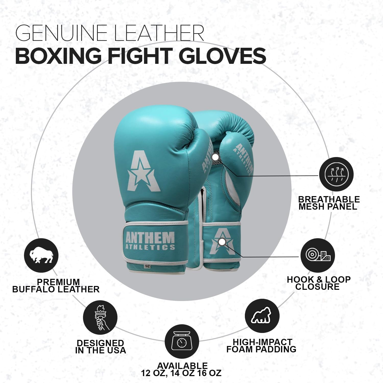 Anthem Athletics Stormbringer Full Grain Leather Boxing Gloves Men Women Muay Thai Gloves 12 oz 14 oz or 16 oz Boxing Gloves