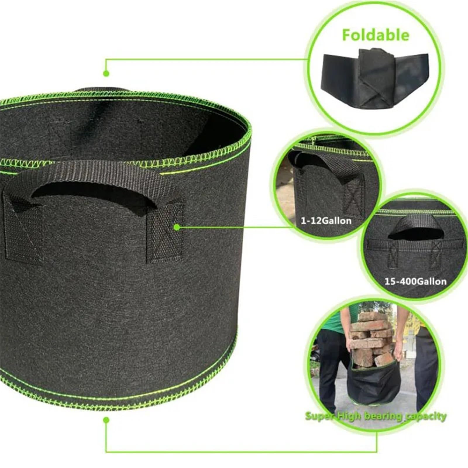 Stofftopf 1–20 Gallonen Stoff-Pflanzbeutel | For Gemüse Erdbeere(30 gallon C)