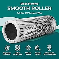 Vista 2 de Oceanfoam Smooth Soft Foam Roller (Black Marbled) - Beginner, Travel Sized Low Density Foam Roller for Home & Gym, Physical Therapy, Back Pain, &
