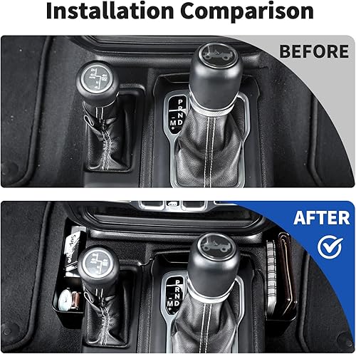 Miniatura 2 de JWWY Caja de almacenamiento para reposabrazos de pasajero, caja de almacenamiento, asa de agarre, bandeja organizadora de engranajes para Jeep