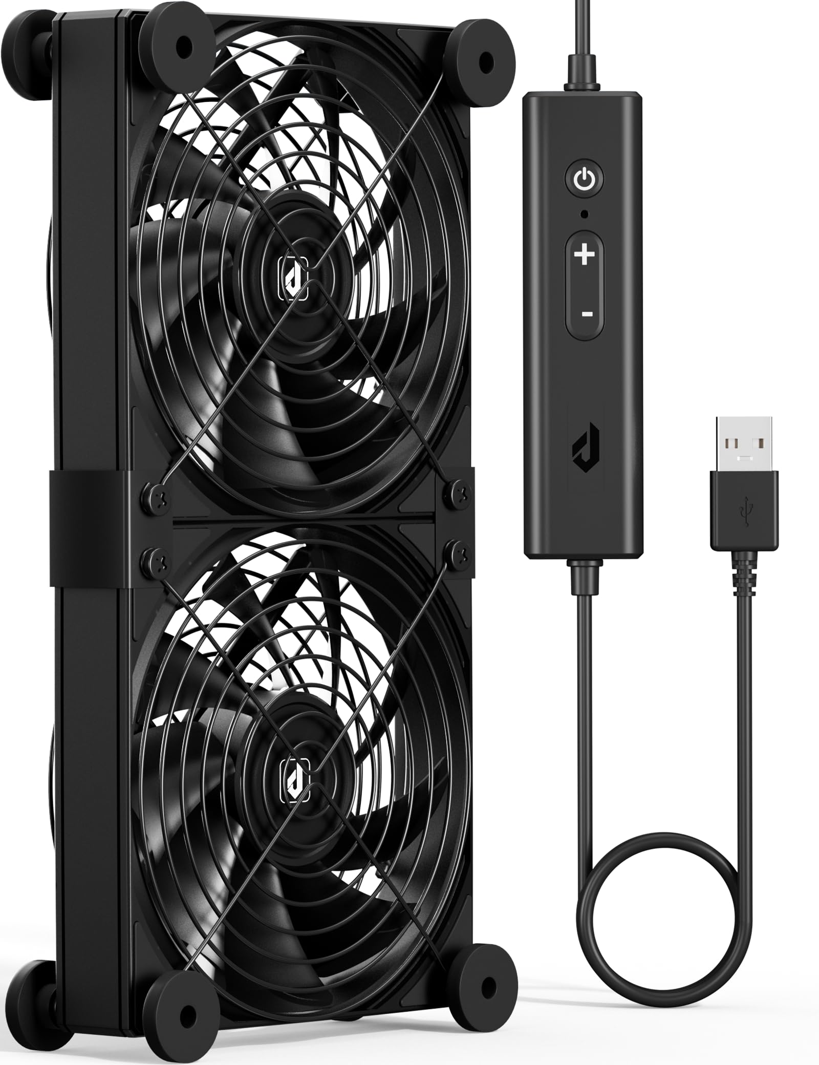 Double ventilateur USB upHere haute durabilité à double roulement à billes pour box et routeur